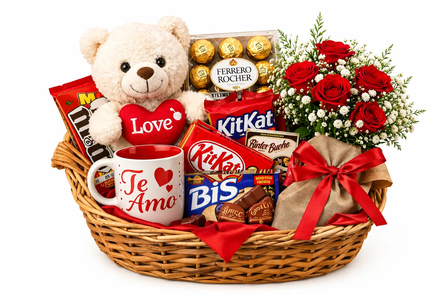 Cesta Love Chocolates Variados